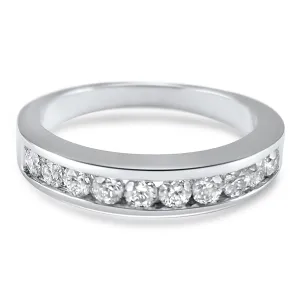 0.50 CTW Channel Set Diamond Wedding Band | 14k White, Yellow, or Rose Gold | Half Eternity