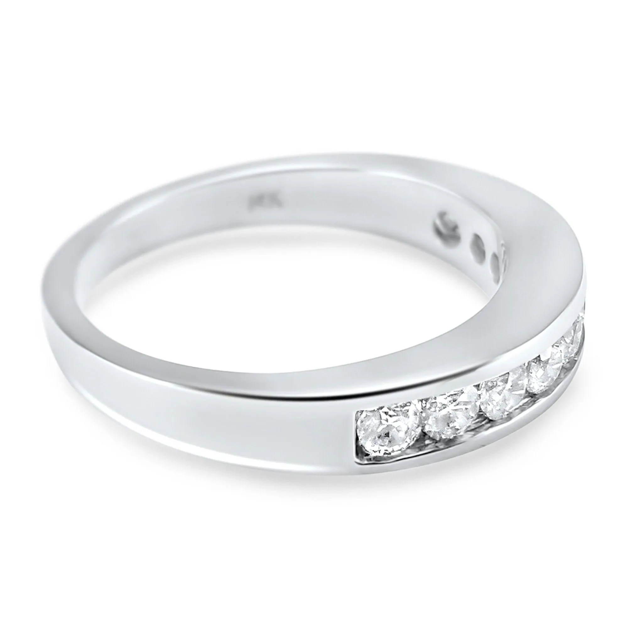 0.50 CTW Channel Set Diamond Wedding Band | 14k White, Yellow, or Rose Gold | Half Eternity