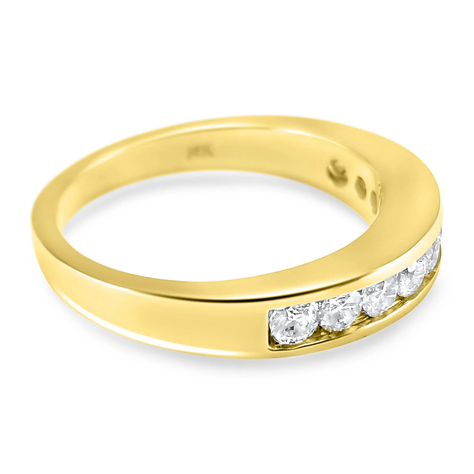 0.50 CTW Channel Set Diamond Wedding Band | 14k White, Yellow, or Rose Gold | Half Eternity