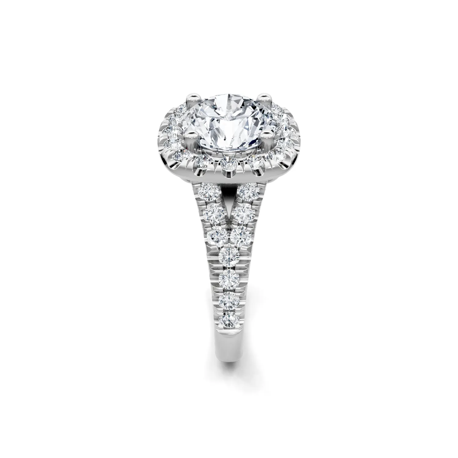 0.87ctw Diamond Halo Engagement Ring
