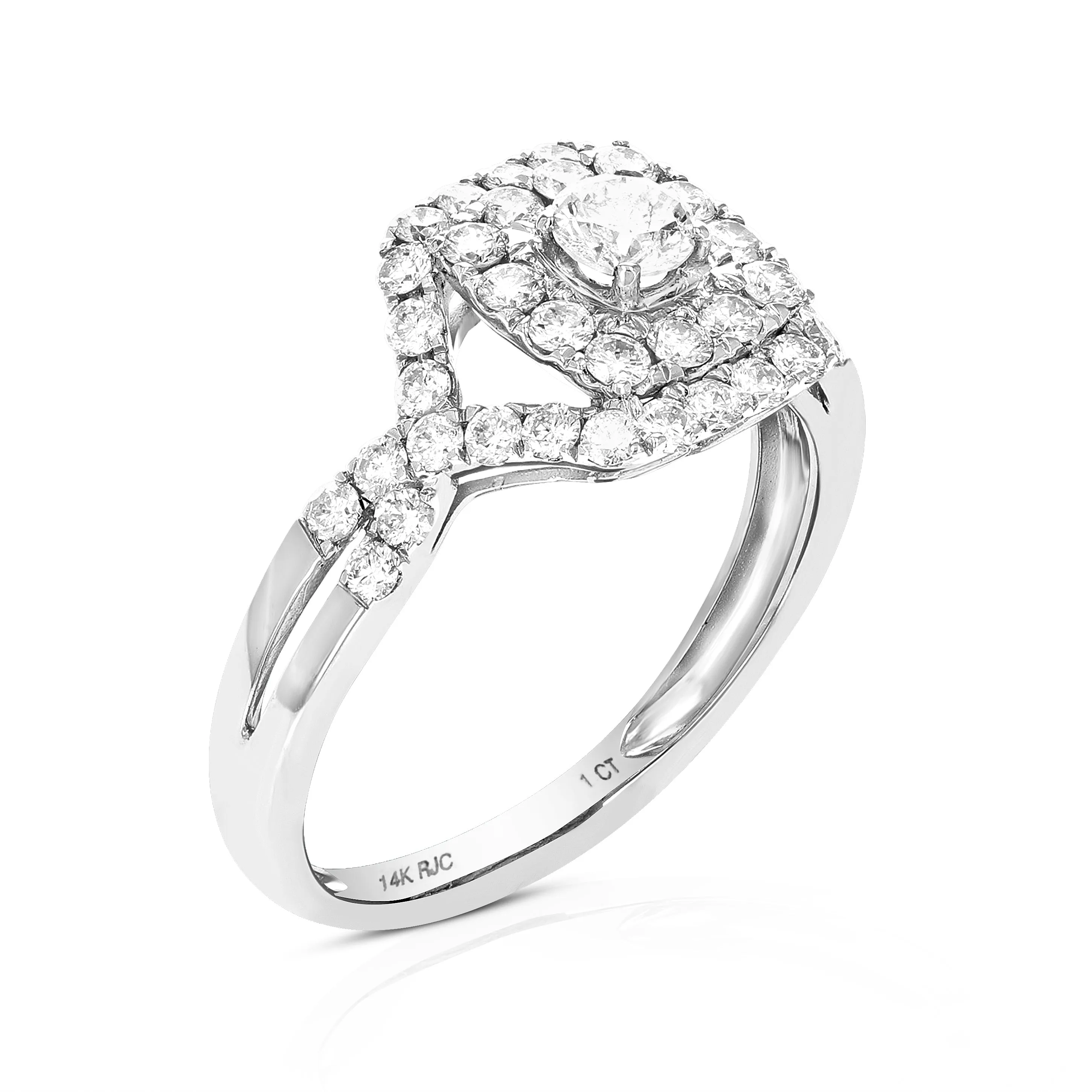 1 cttw Cluster Twisted Diamond Wedding Ring in 14K Gold
