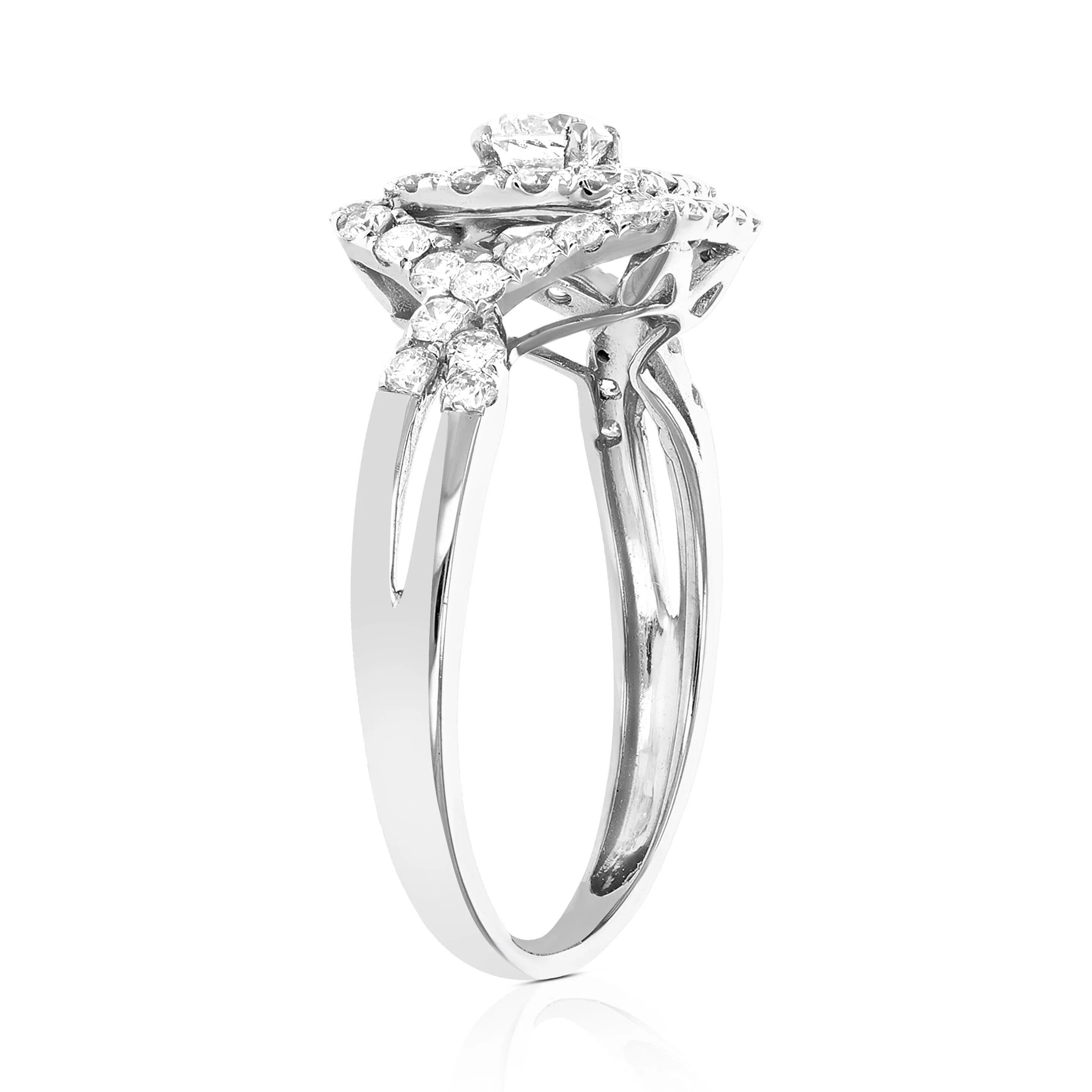 1 cttw Cluster Twisted Diamond Wedding Ring in 14K Gold