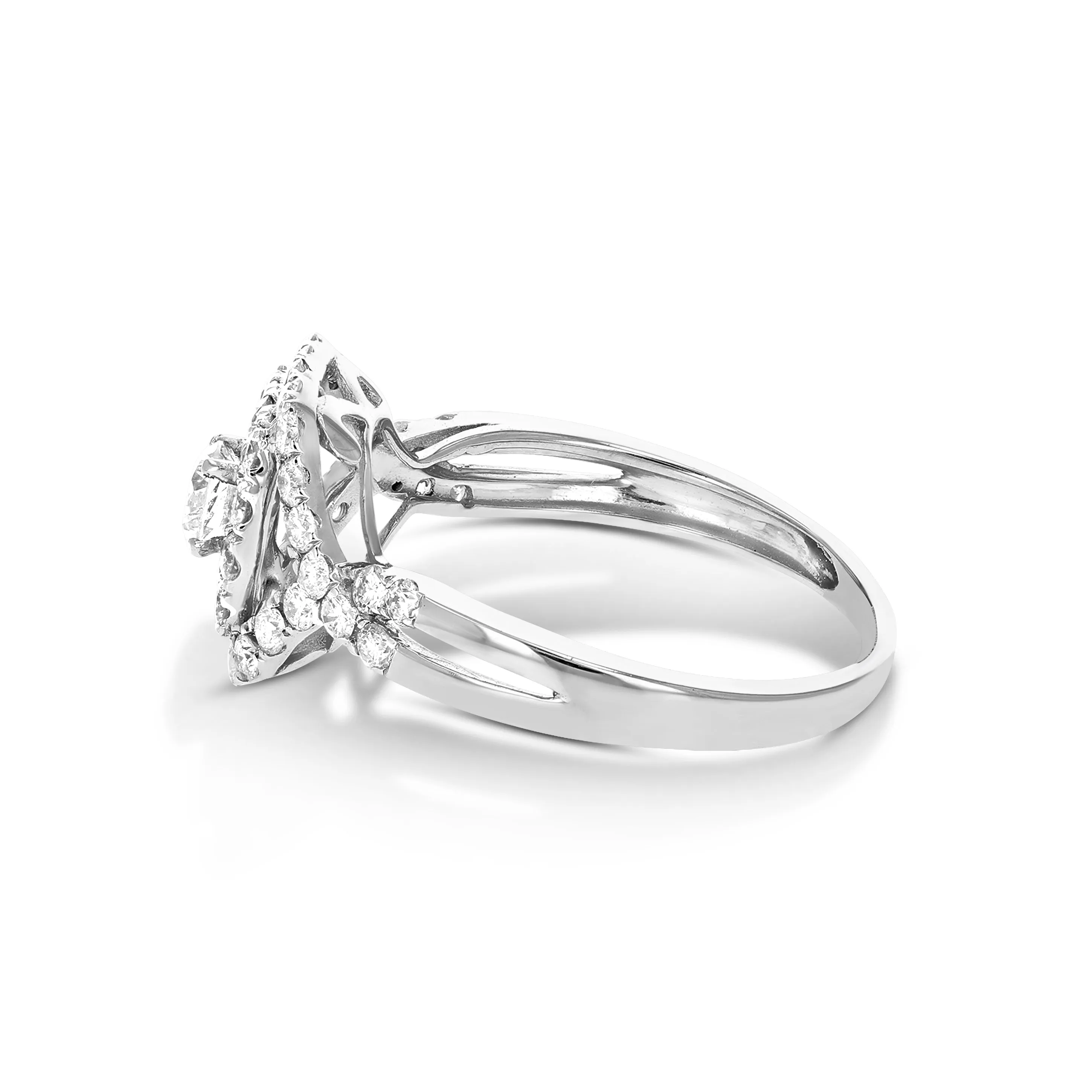 1 cttw Cluster Twisted Diamond Wedding Ring in 14K Gold