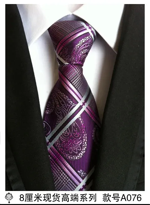 100% silk Thick cloth paisley tie for mens neckties designers fashion men ties 8cm navy and red striped tie wedding dress