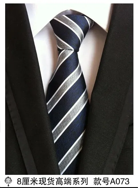 100% silk Thick cloth paisley tie for mens neckties designers fashion men ties 8cm navy and red striped tie wedding dress