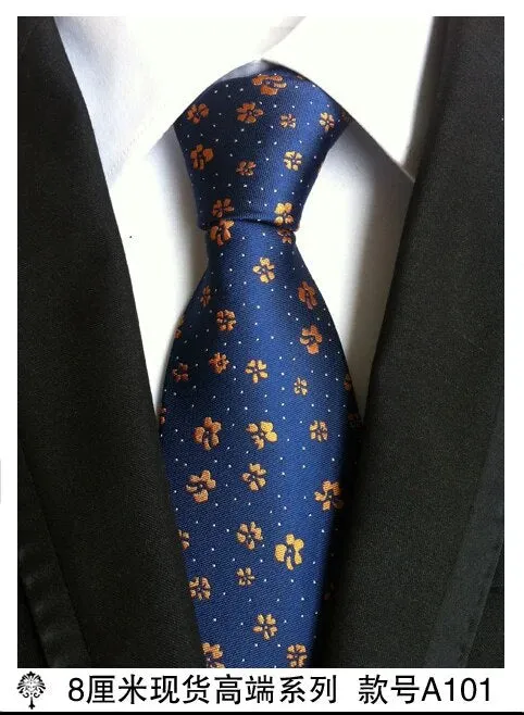 100% silk Thick cloth paisley tie for mens neckties designers fashion men ties 8cm navy and red striped tie wedding dress