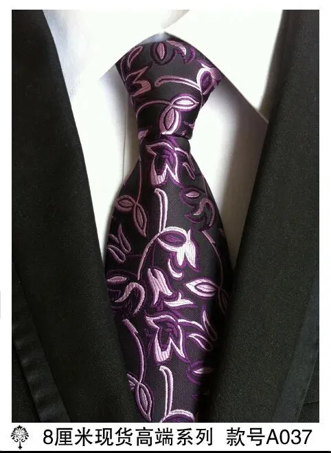 100% silk Thick cloth paisley tie for mens neckties designers fashion men ties 8cm navy and red striped tie wedding dress