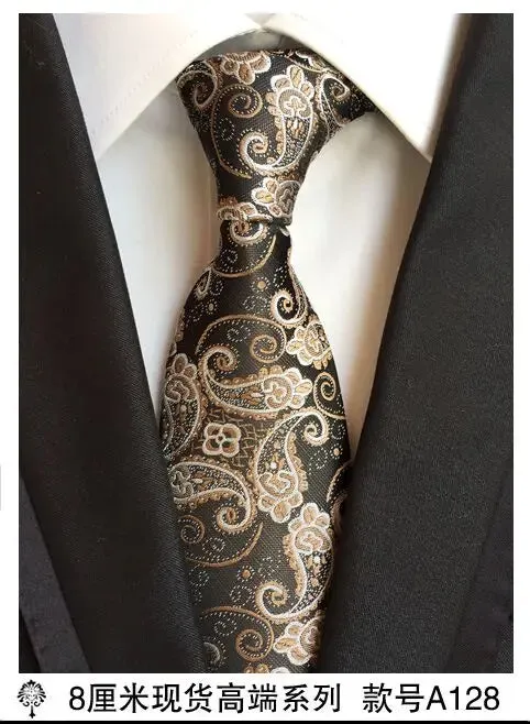 100% silk Thick cloth paisley tie for mens neckties designers fashion men ties 8cm navy and red striped tie wedding dress