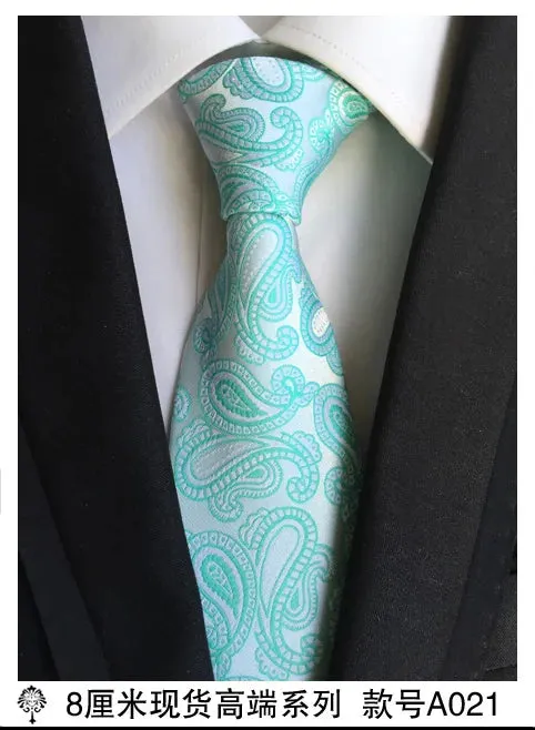 100% silk Thick cloth paisley tie for mens neckties designers fashion men ties 8cm navy and red striped tie wedding dress