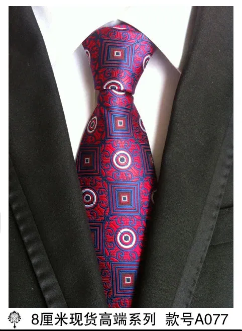 100% silk Thick cloth paisley tie for mens neckties designers fashion men ties 8cm navy and red striped tie wedding dress