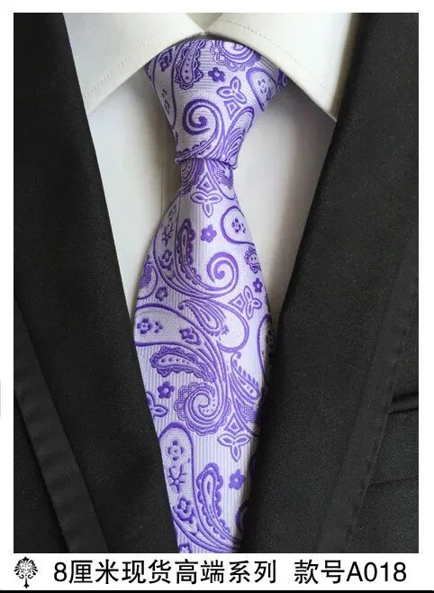 100% silk Thick cloth paisley tie for mens neckties designers fashion men ties 8cm navy and red striped tie wedding dress