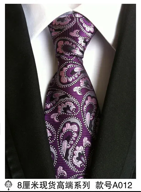 100% silk Thick cloth paisley tie for mens neckties designers fashion men ties 8cm navy and red striped tie wedding dress