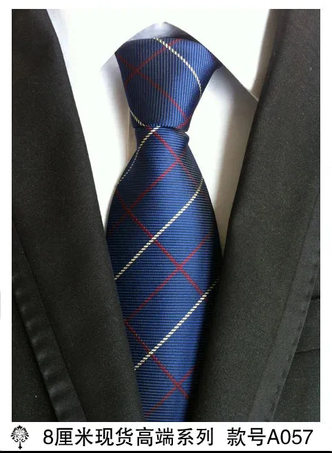 100% silk Thick cloth paisley tie for mens neckties designers fashion men ties 8cm navy and red striped tie wedding dress