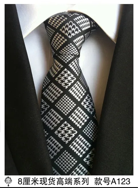 100% silk Thick cloth paisley tie for mens neckties designers fashion men ties 8cm navy and red striped tie wedding dress