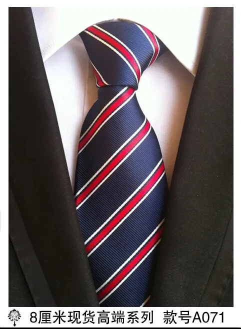 100% silk Thick cloth paisley tie for mens neckties designers fashion men ties 8cm navy and red striped tie wedding dress