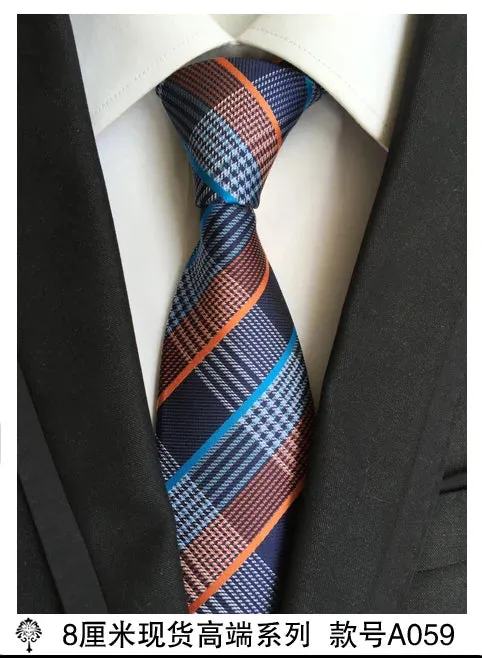 100% silk Thick cloth paisley tie for mens neckties designers fashion men ties 8cm navy and red striped tie wedding dress