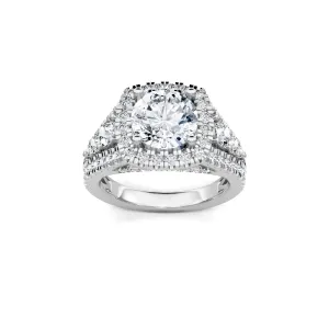 1.0ctw Round Diamond Halo Engagement Ring
