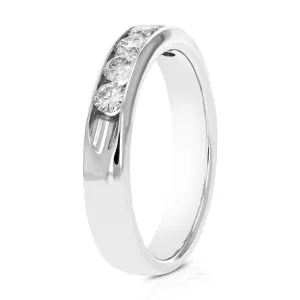 1/2 cttw Diamond Machine Wedding Band in 14K White Gold
