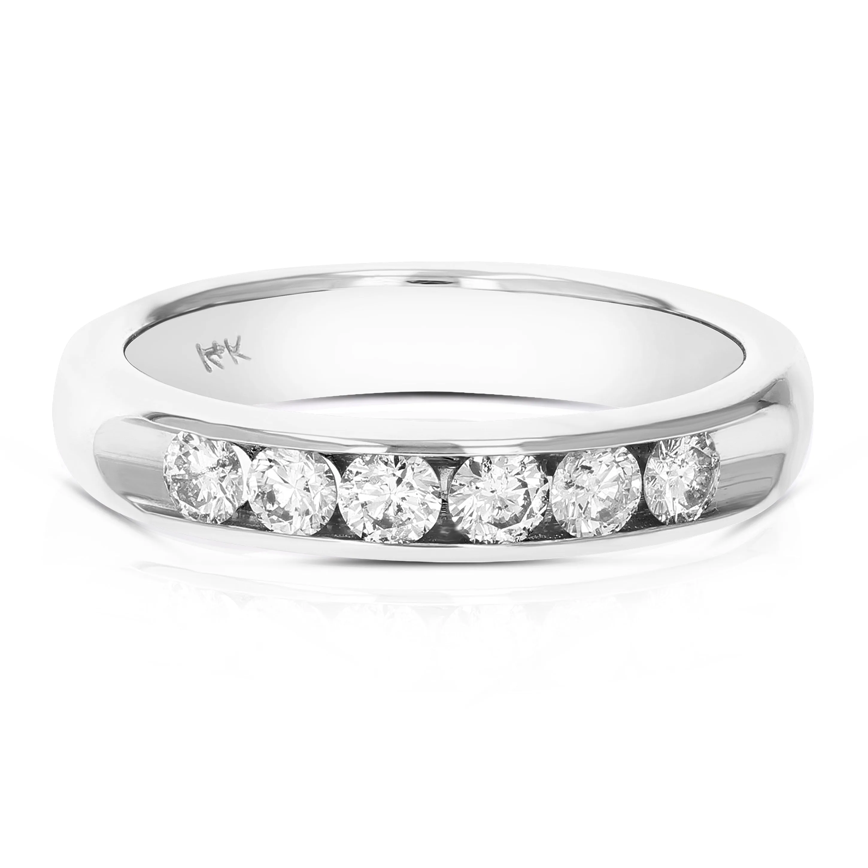 1/2 cttw Diamond Machine Wedding Band in 14K White Gold