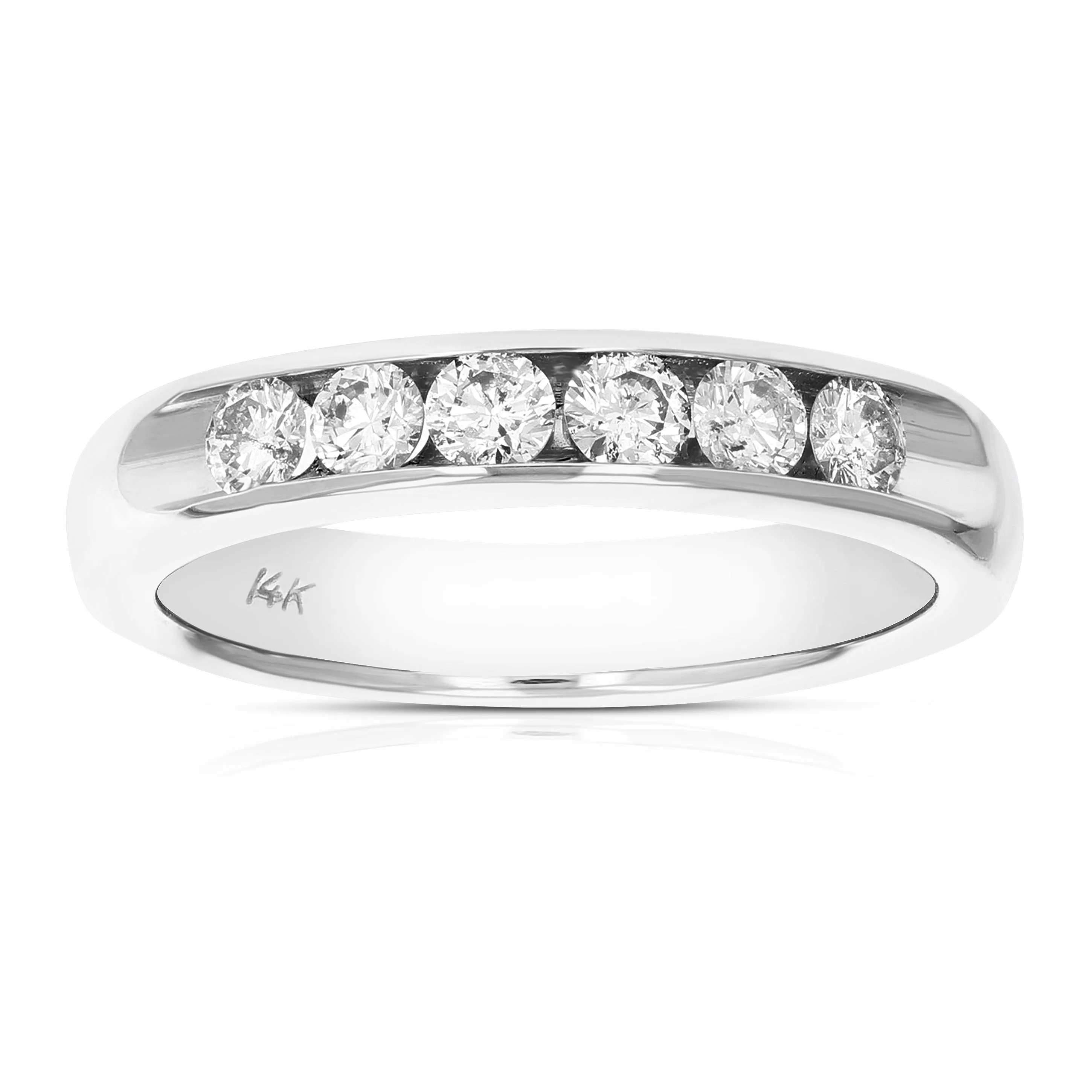 1/2 cttw Diamond Machine Wedding Band in 14K White Gold