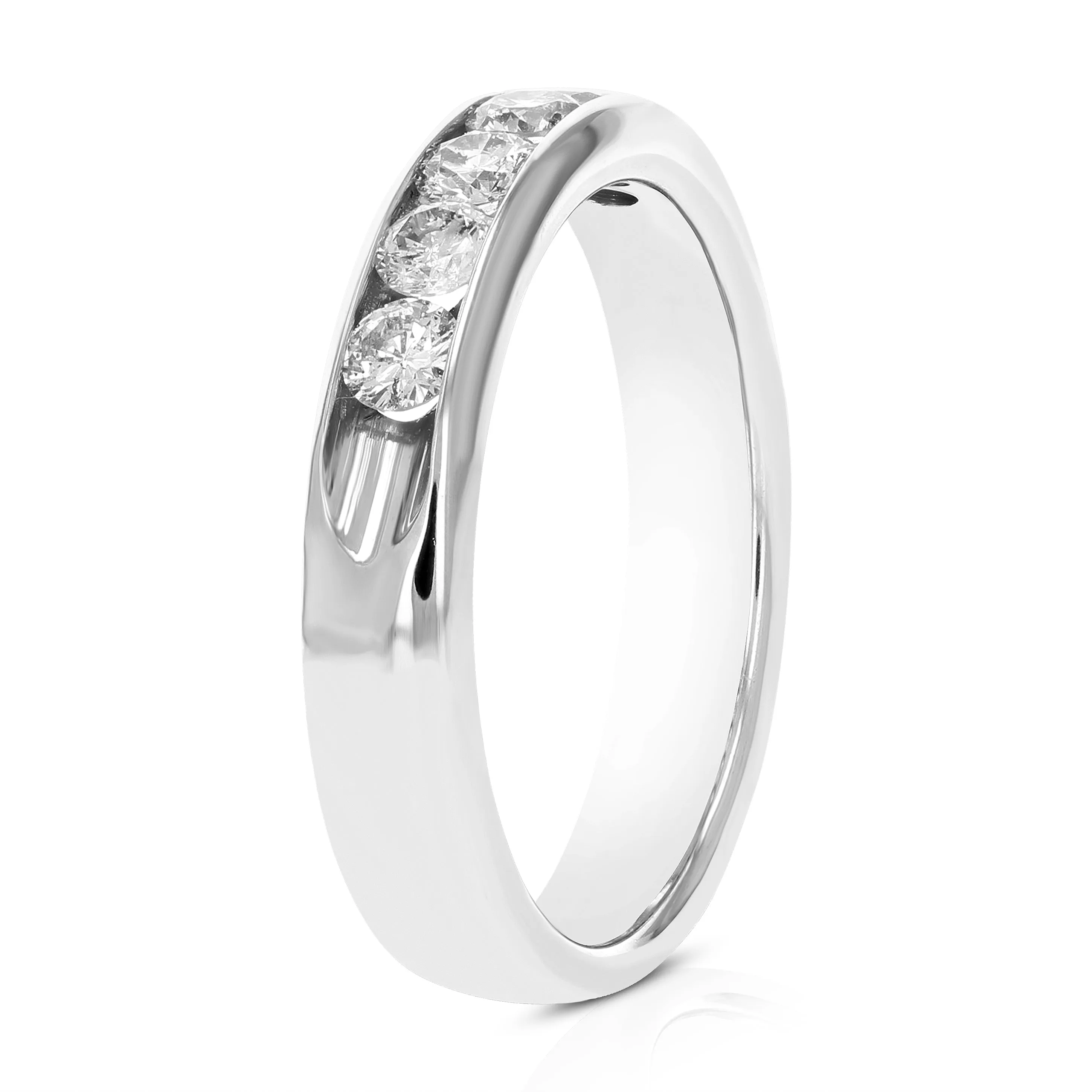 1/2 cttw Diamond Machine Wedding Band in 14K White Gold