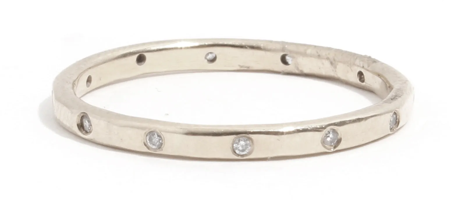 12 White Diamond Band - 18 Karat White Gold