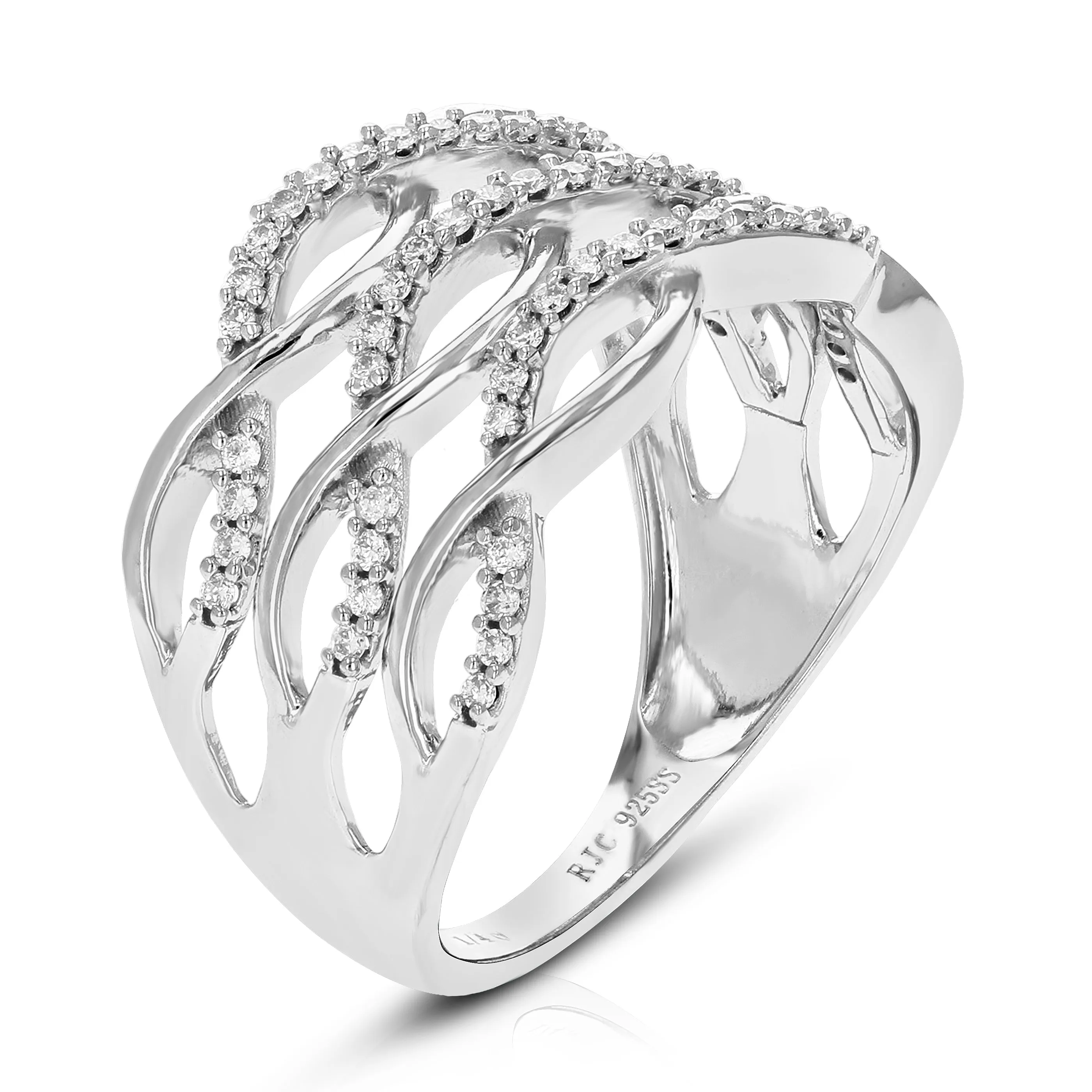 1/4 cttw Lab Grown Diamond Infinity Wedding Band Sterling Silver