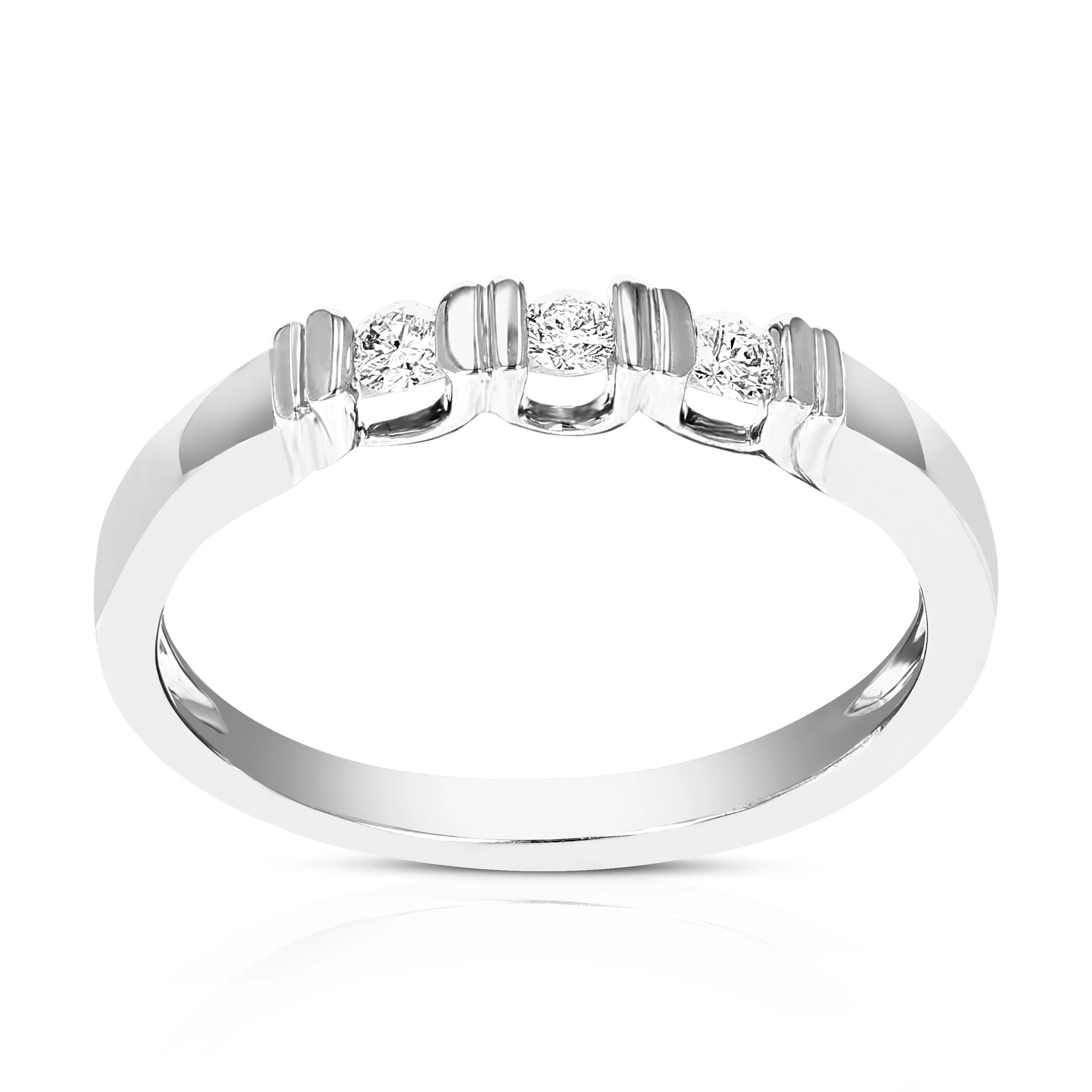 1/4 cttw Semi Mount Diamond Wedding Ring Set in 14K White Gold