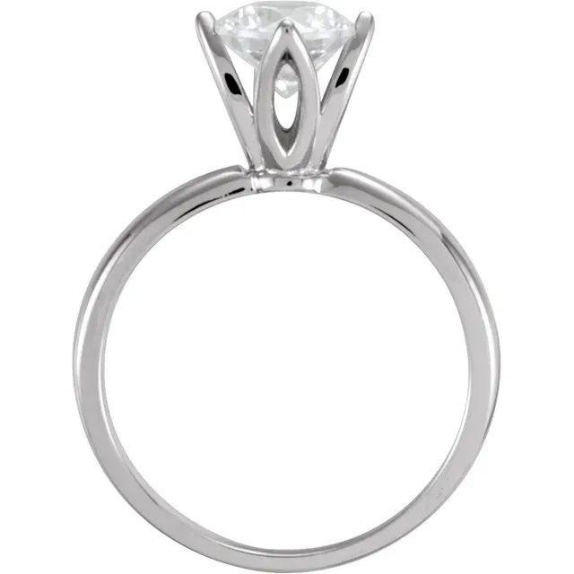 14K White 3/8 CTW Diamond Solitaire Engagement Ring