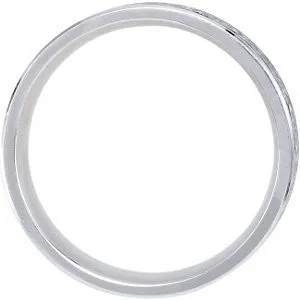 14k White Gold 7mm Comfort-Fit Enamel Band Size 10.5