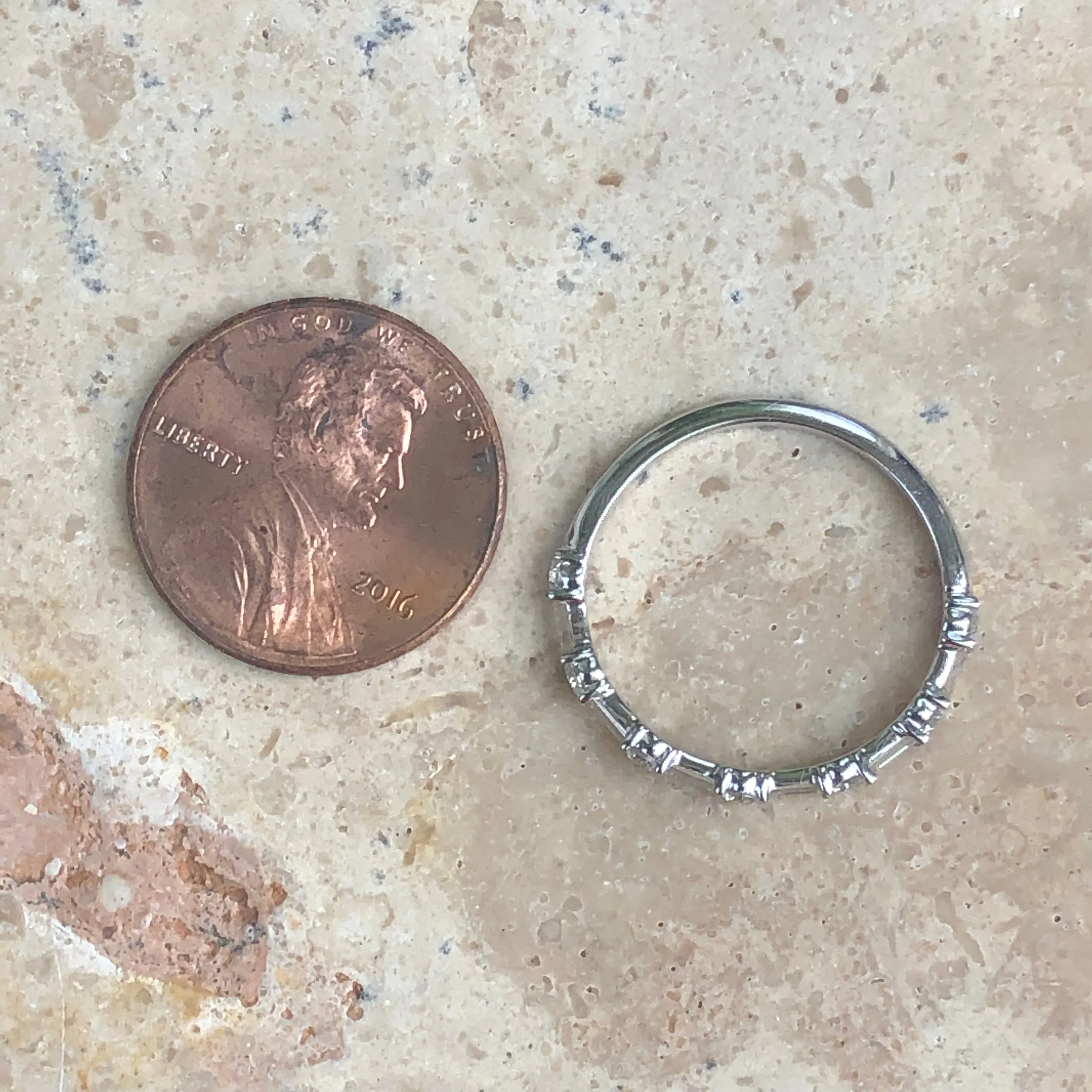 14KT White Gold 1/2 CTW Baguette Wedding Band Ring Size 7