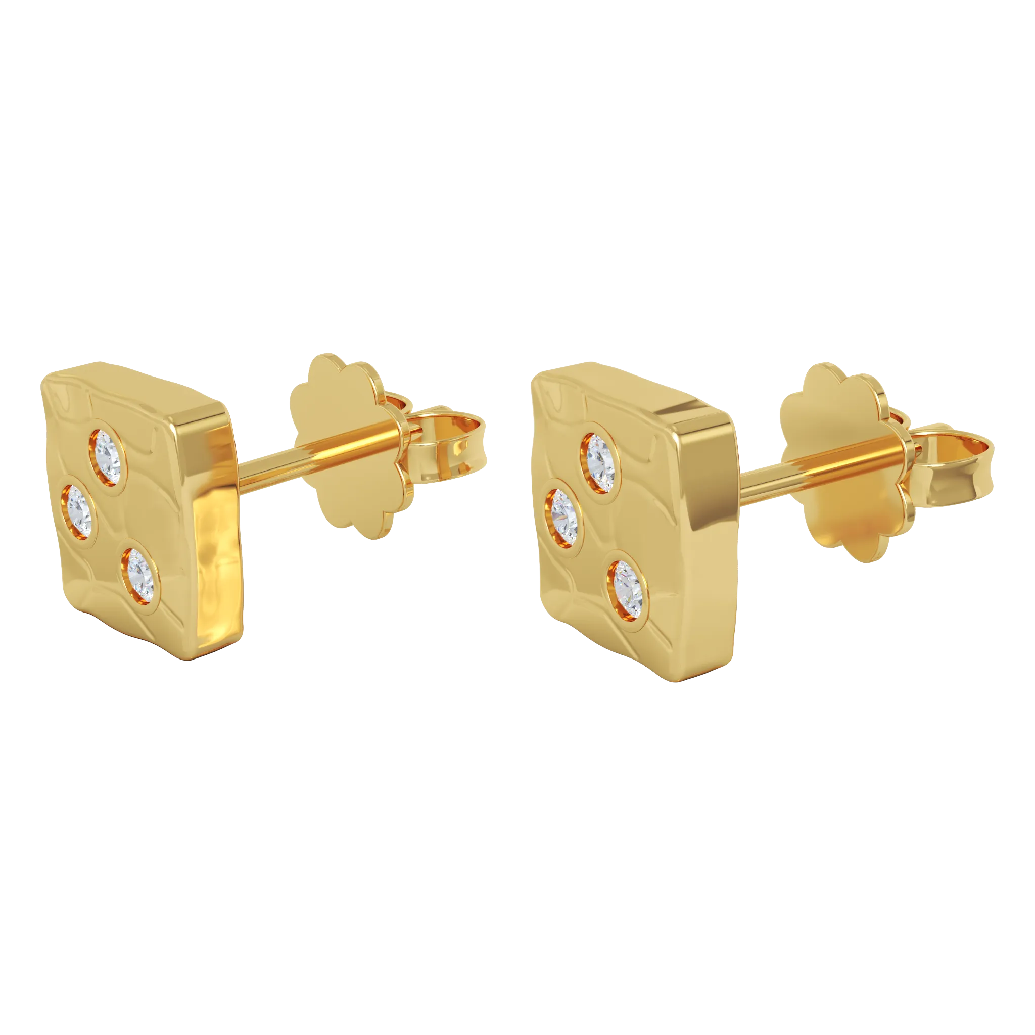 18K Gold Square Studs