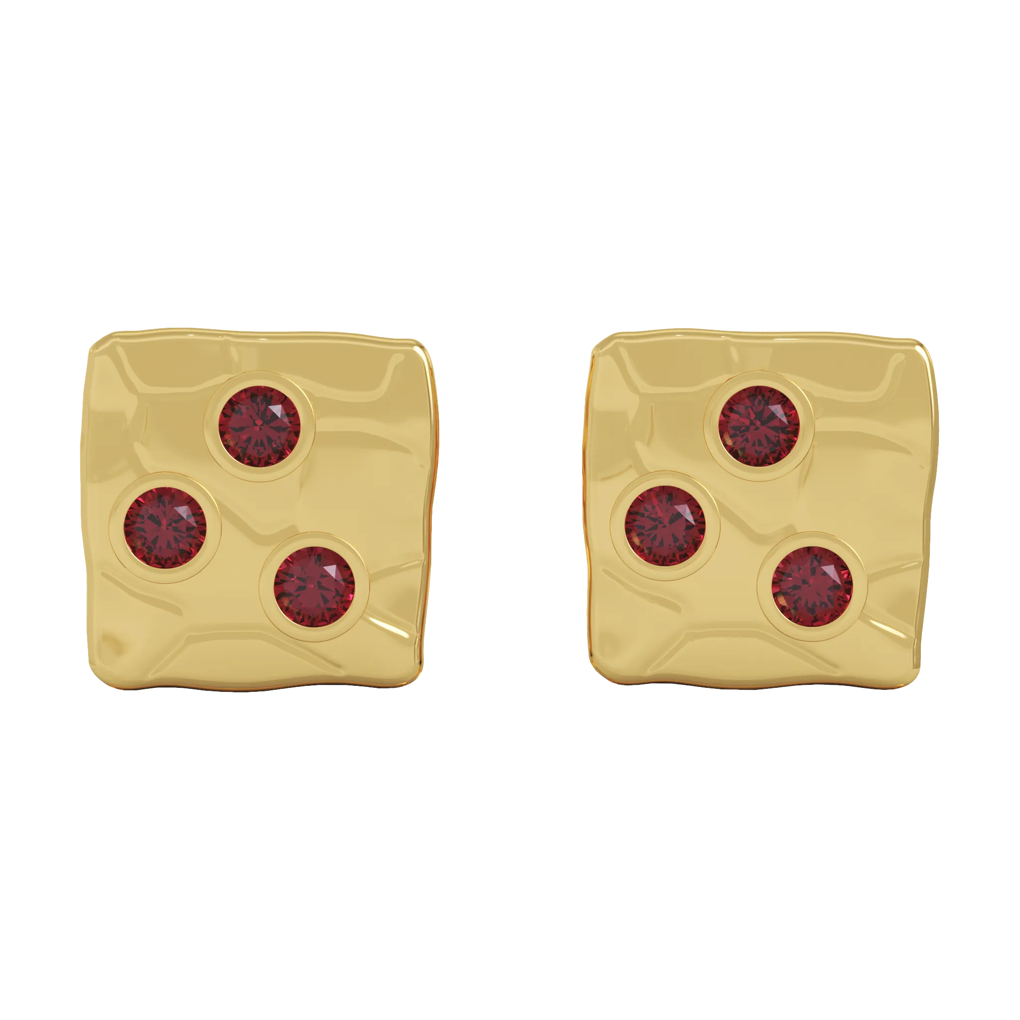 18K Gold Square Studs