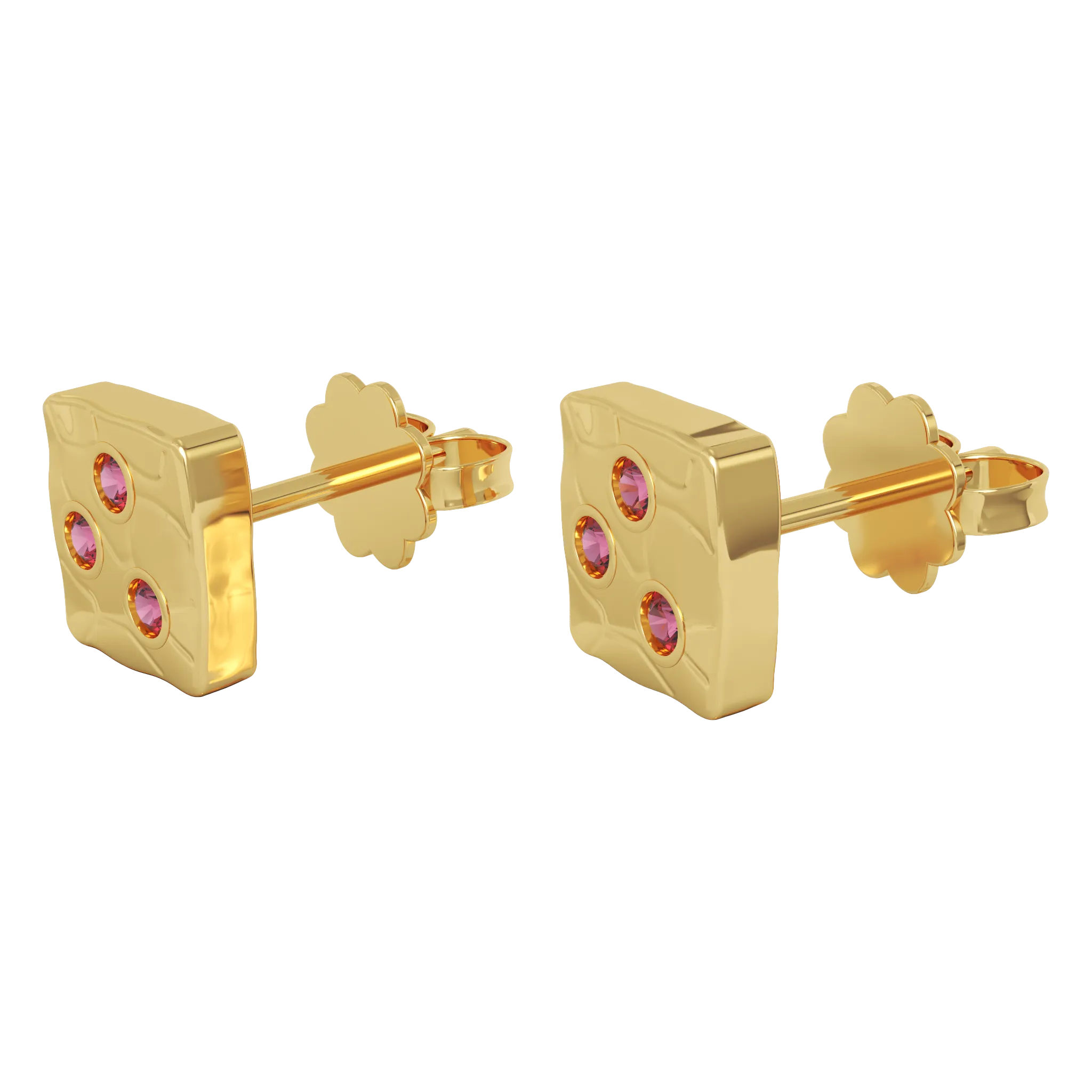 18K Gold Square Studs