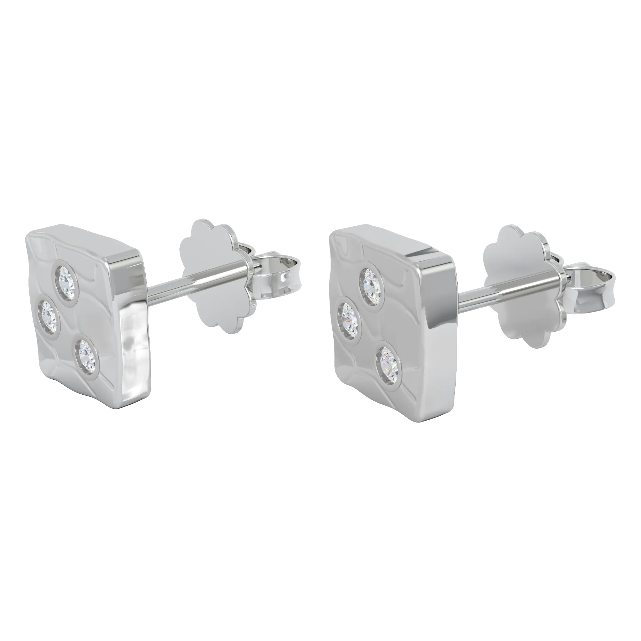 18K Gold Square Studs