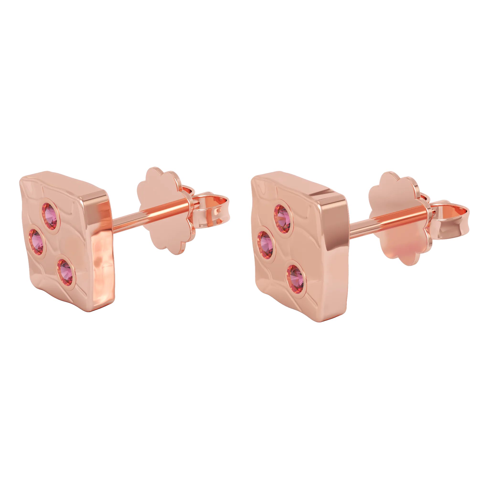 18K Gold Square Studs