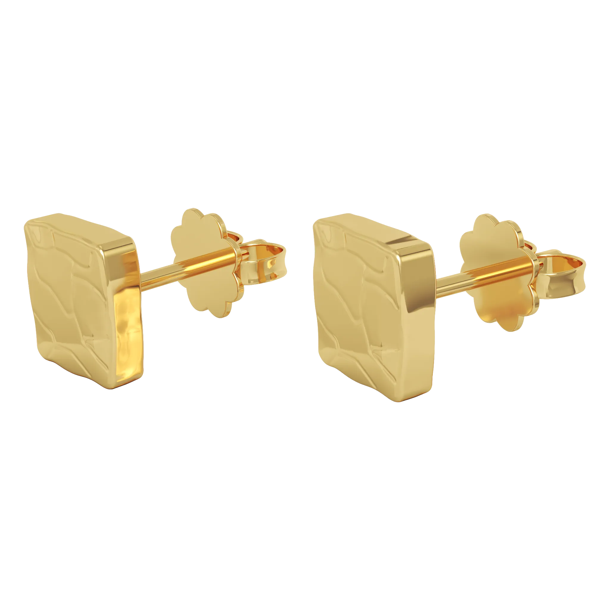 18K Gold Square Studs