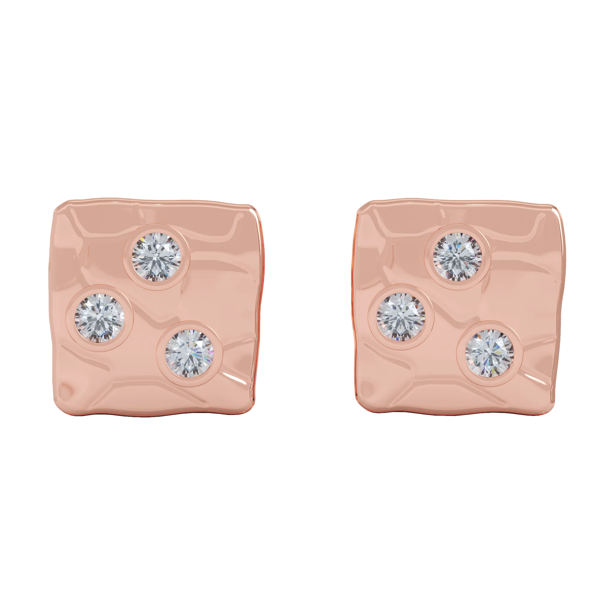 18K Gold Square Studs