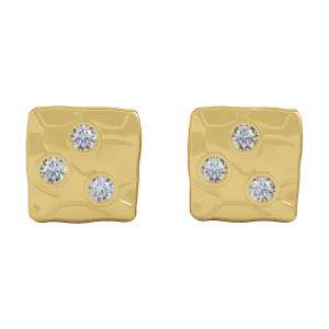 18K Gold Square Studs