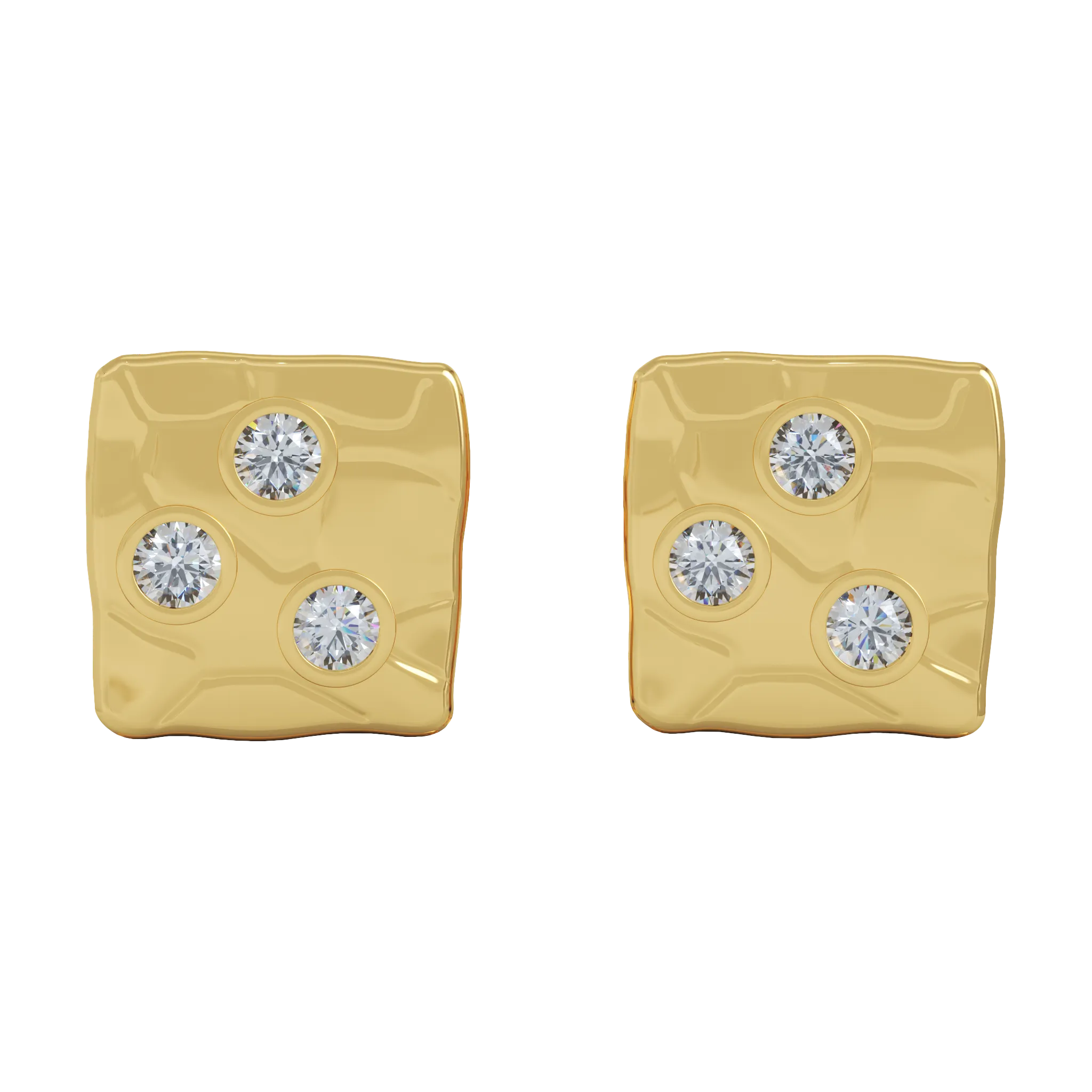 18K Gold Square Studs