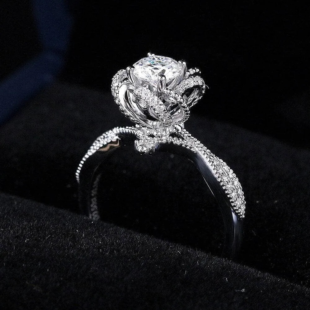18k White Gold 1.0 Ct 6.5mm Round Cut Diamond Wedding Ring