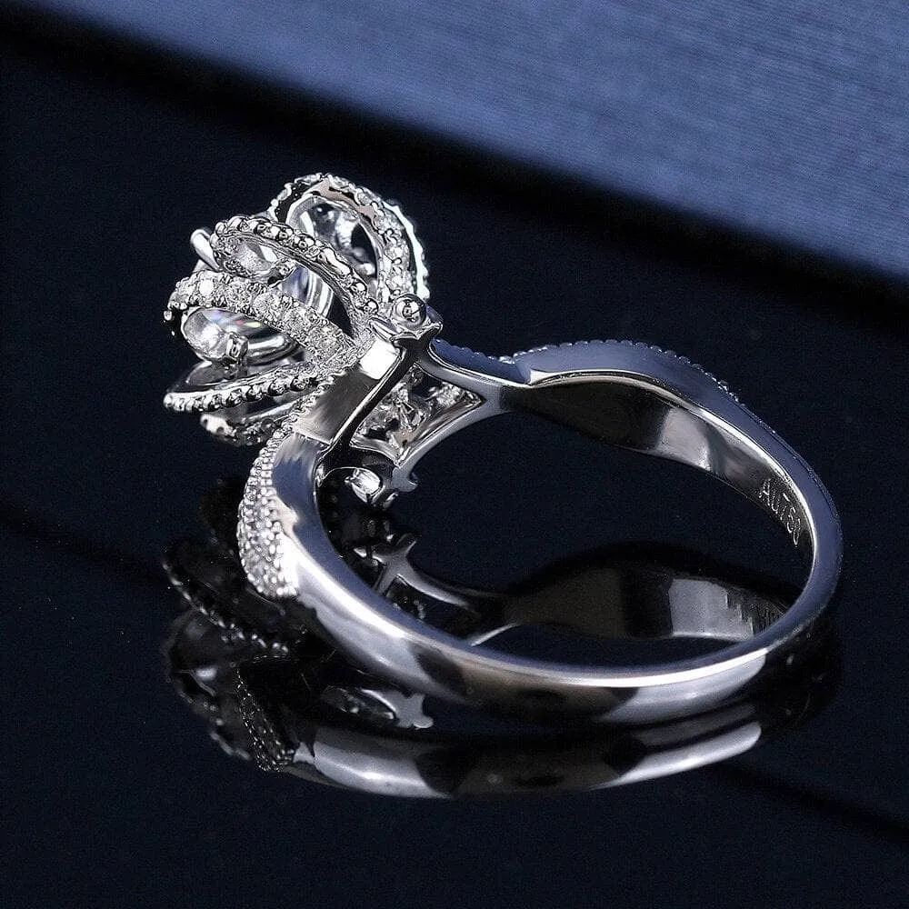 18k White Gold 1.0 Ct 6.5mm Round Cut Diamond Wedding Ring
