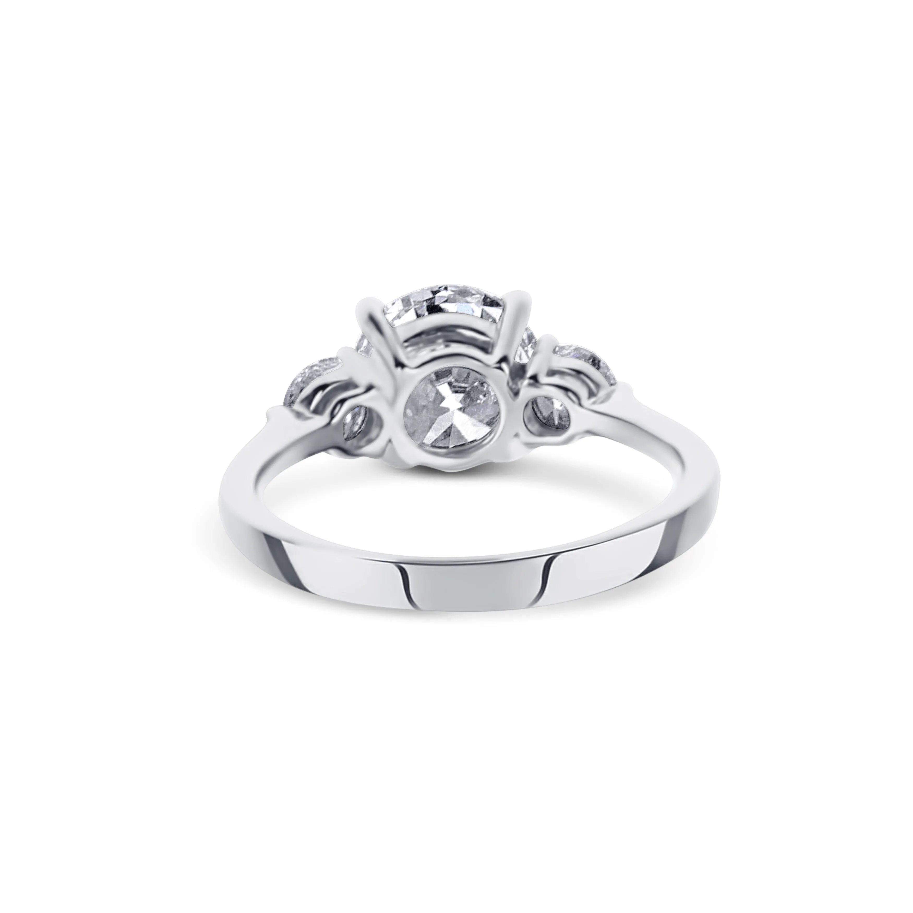 18K White Gold Three-Stone Diamond Engagement Ring