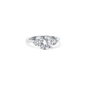 18K White Gold Three-Stone Diamond Engagement Ring