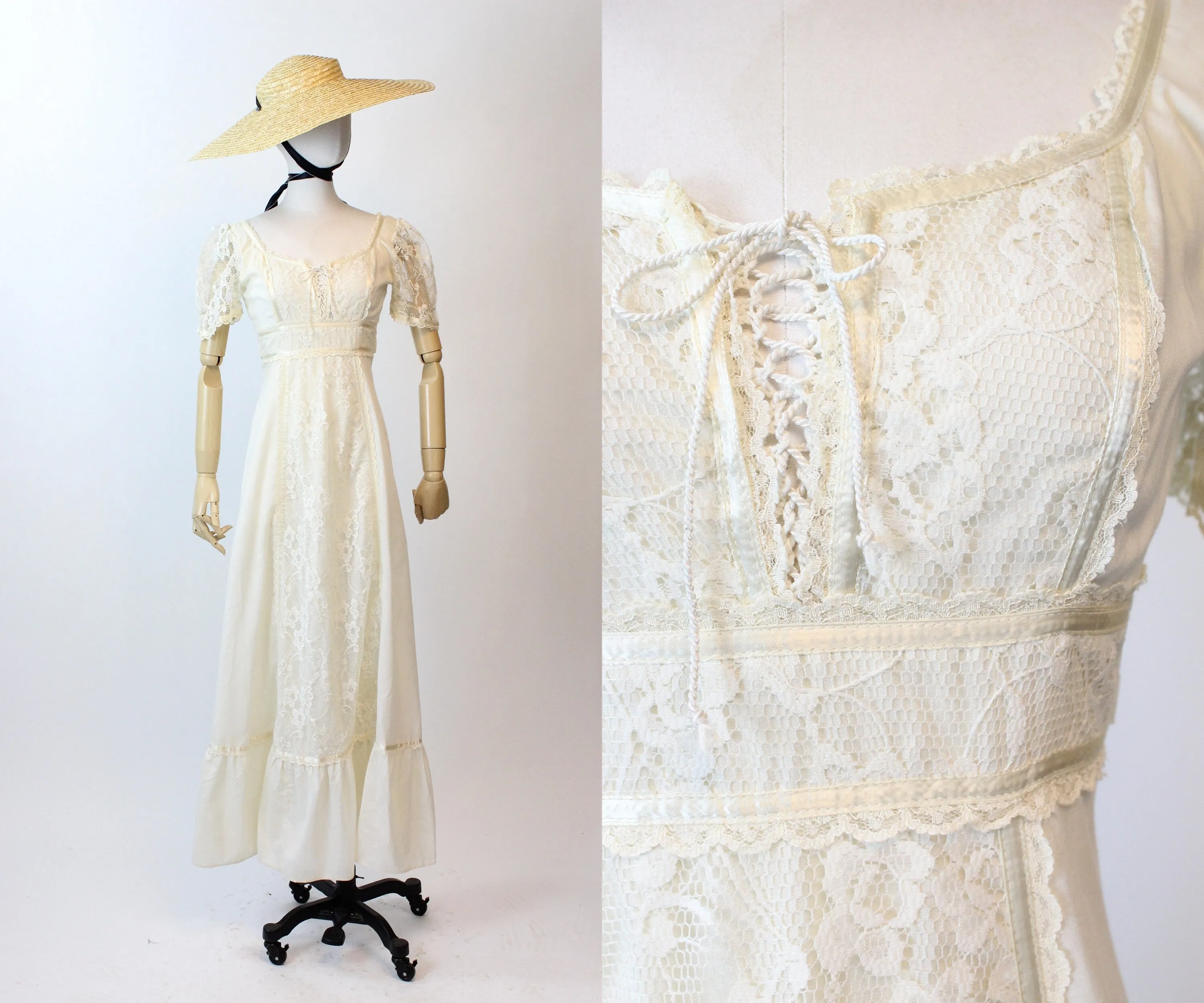 1970s Gunne Sax style CORSET maxi dress xxs | new spring summer
