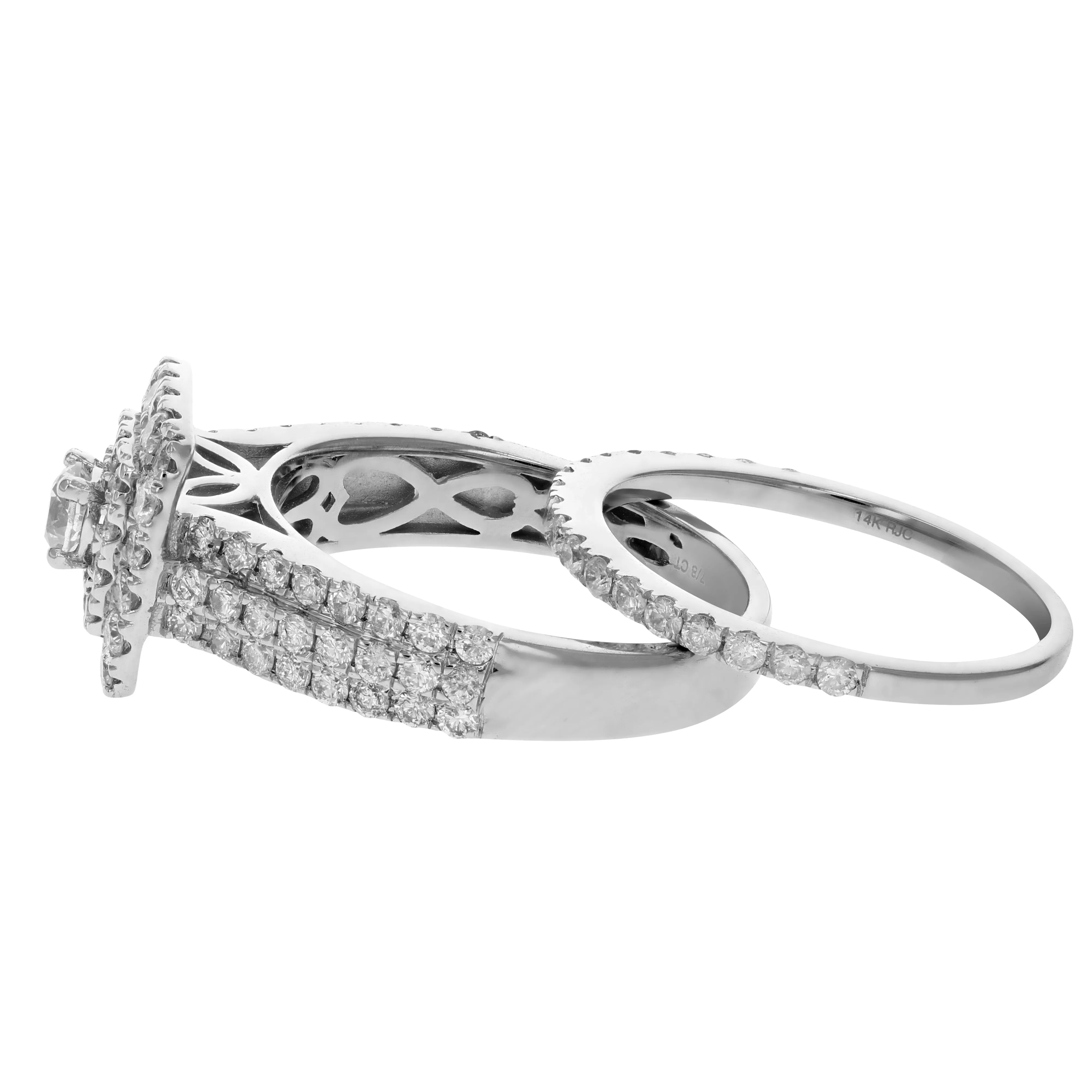 2 cttw Diamond Bridal Ring Set in 14K White Gold