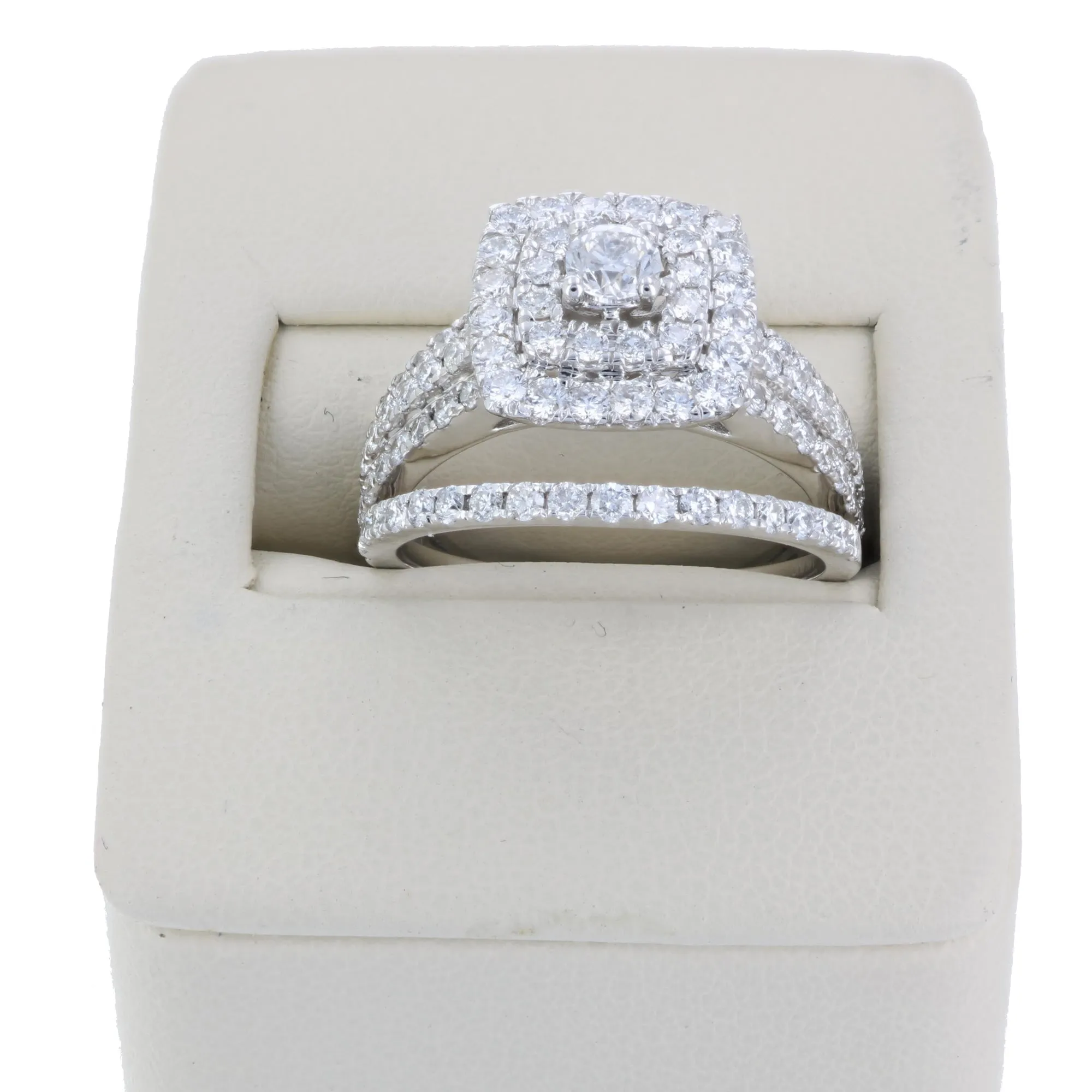 2 cttw Diamond Bridal Ring Set in 14K White Gold