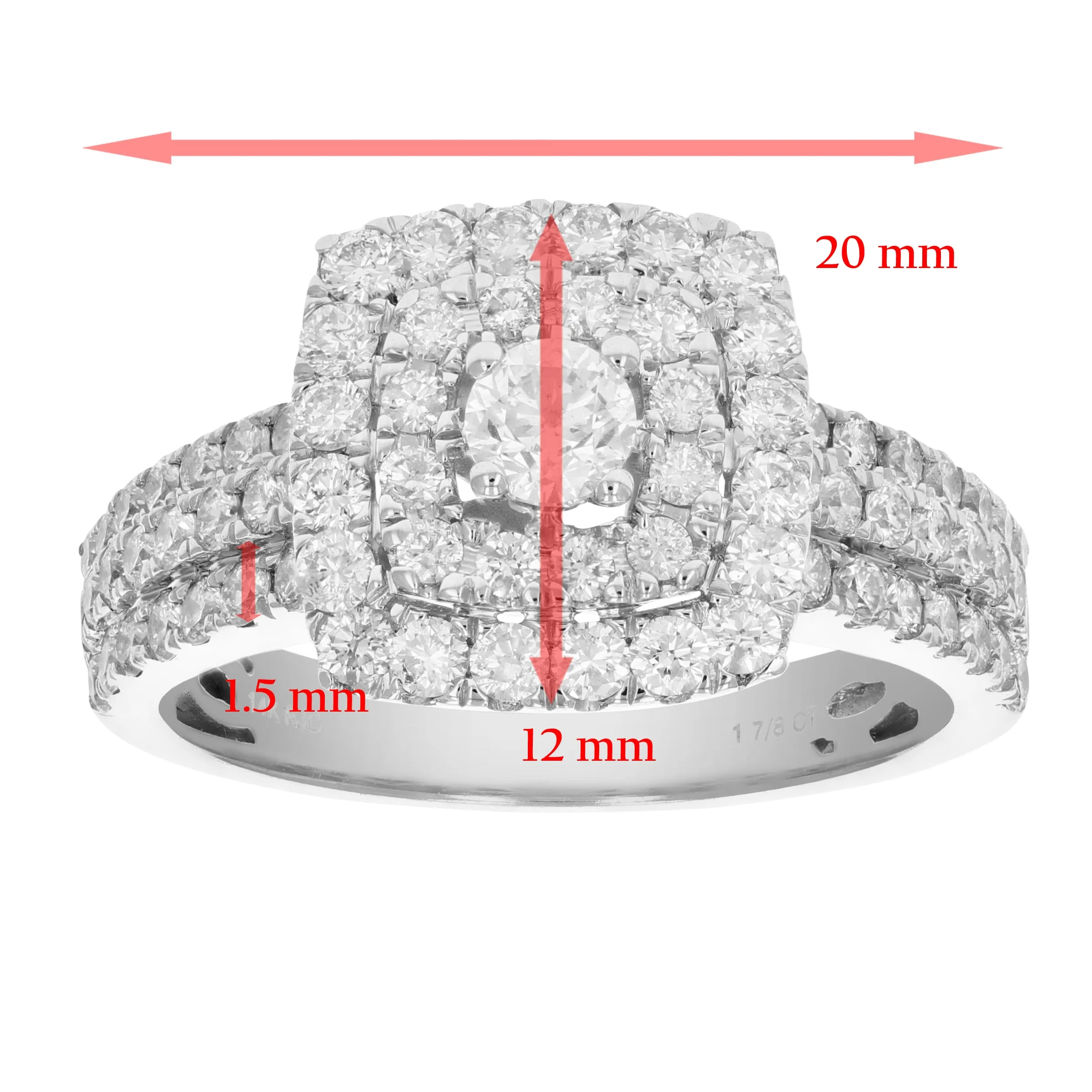 2 cttw Diamond Bridal Ring Set in 14K White Gold