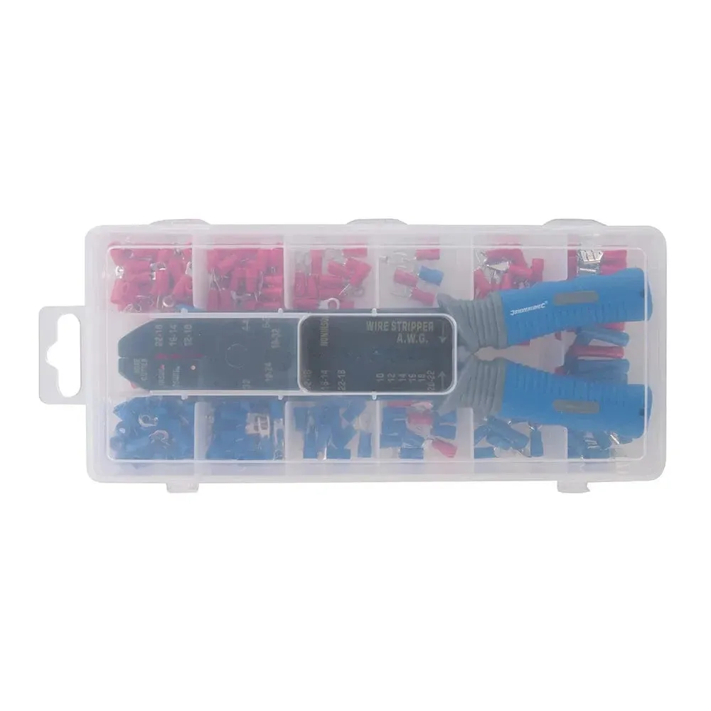 271Pc Electricians Crimping Tool & Crimper Set Silverline 457054 - Wire Terminal Kit