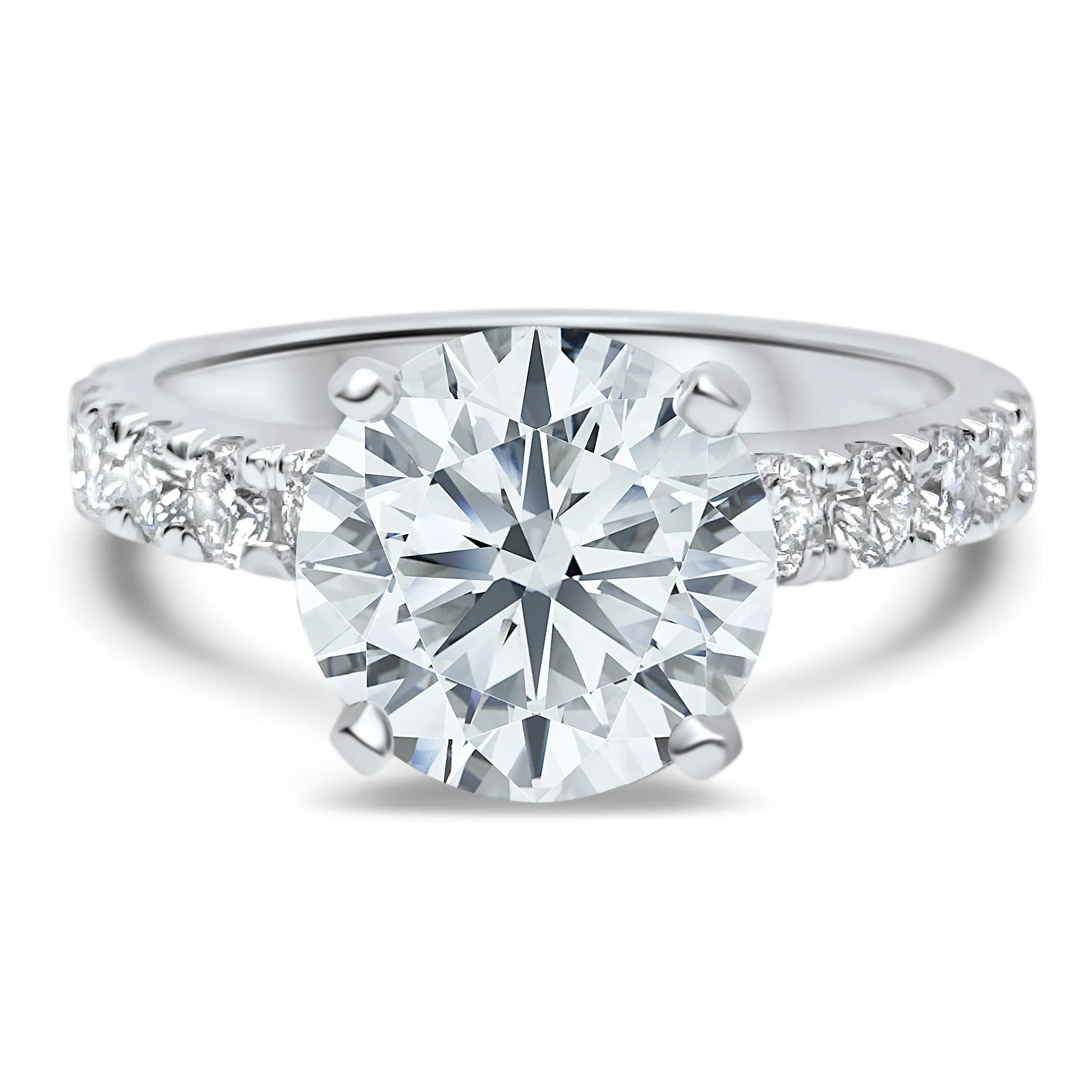 3 Carat Round Diamond Wedding Set | Accented Bridal Set | 14k White, Rose, or Yellow Gold | 4.7 Carat Total Weight